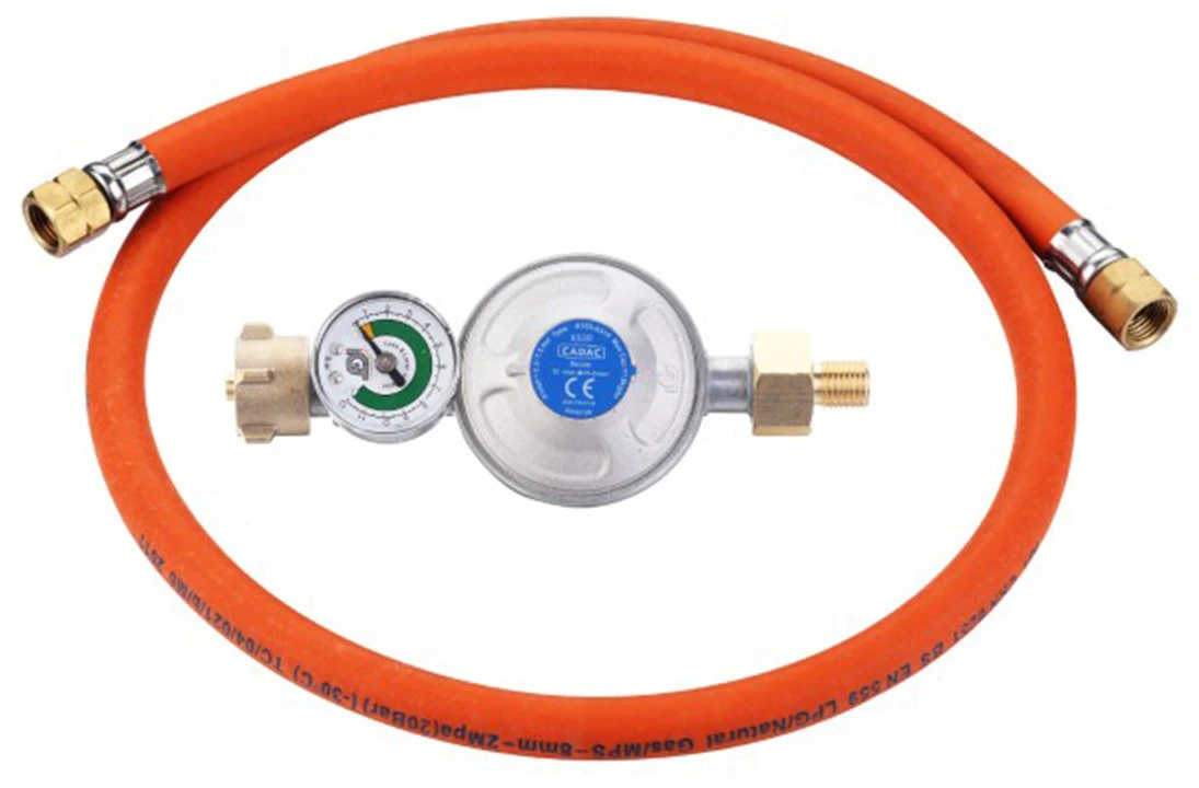 CADAC Universal-Druckregler 50 Mbar Mit Gasschlauch Und Manometer 1 CADAC Universal-Druckregler 50 Mbar Mit Gasschlauch Und Manometer