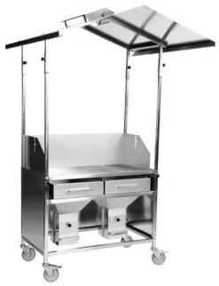 Thüros IV Holzkohle Gewerbegrill Mit Dach (60x100 Cm Grillfläche)